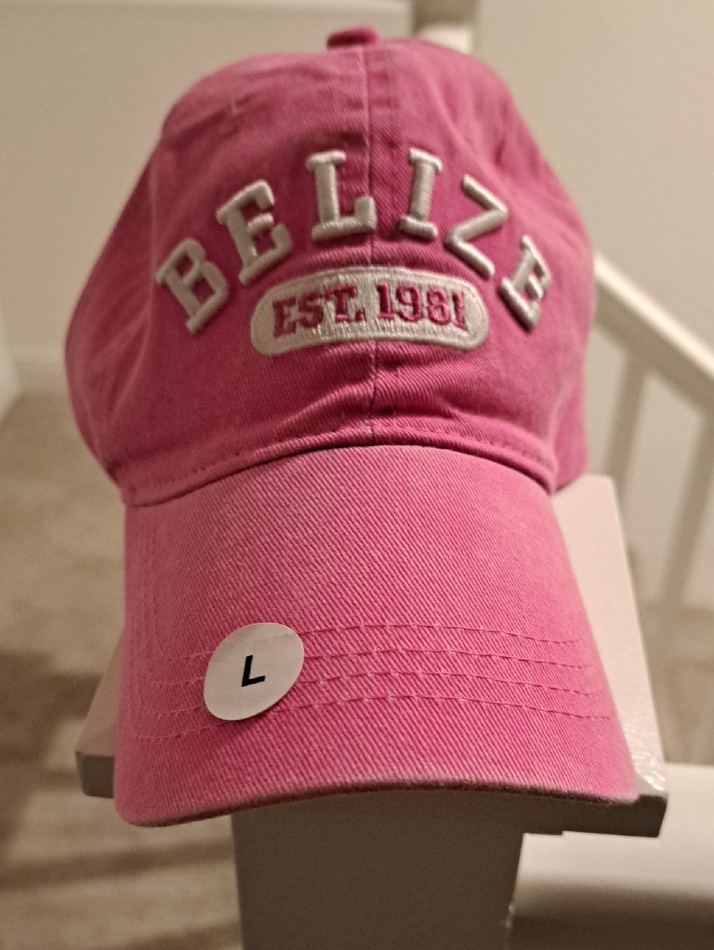 Pink 'BELIZE EST. 1981' Embroidered Baseball Cap